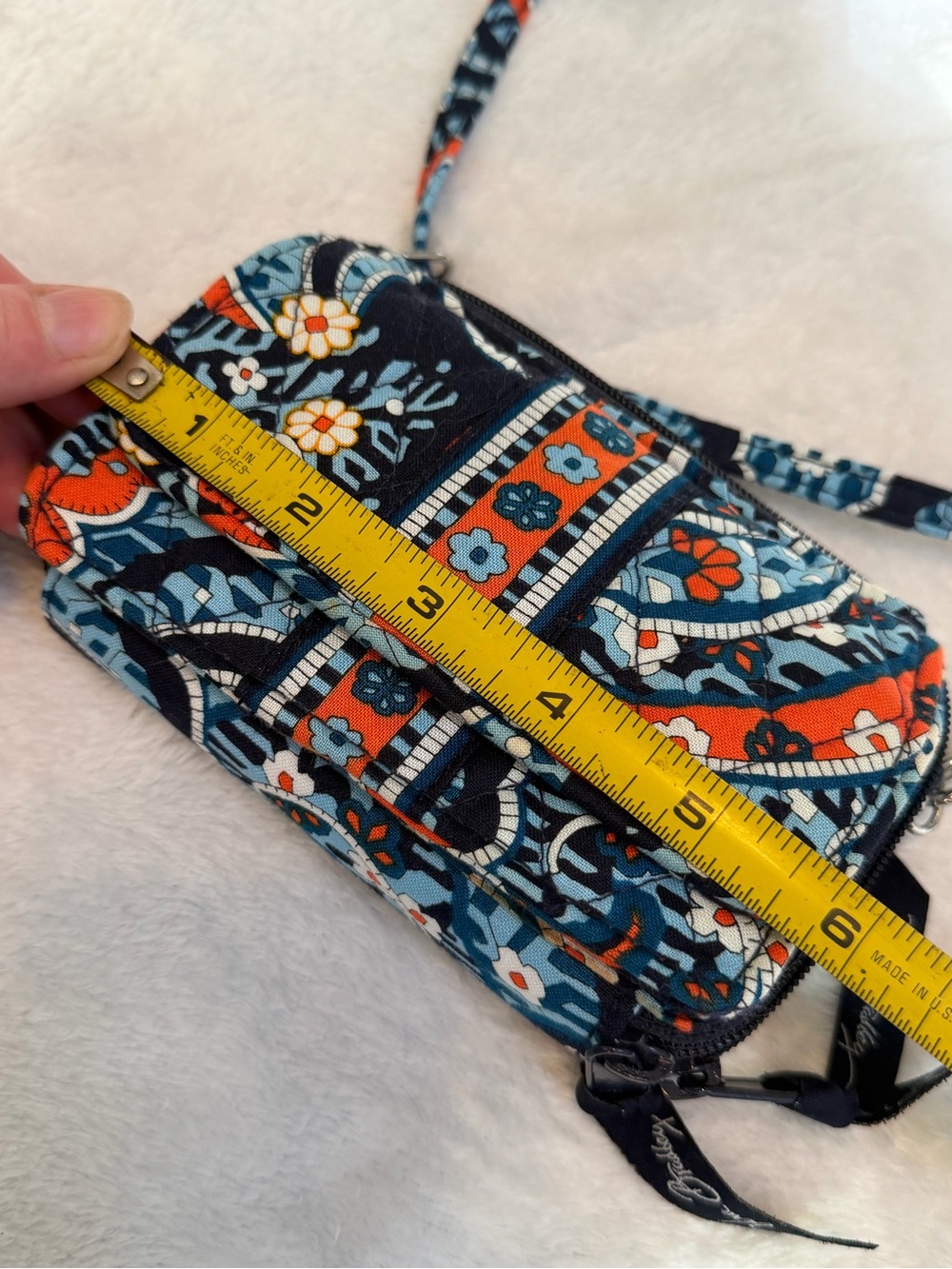 Vera Bradley Blue Orange Paisley All-in-One Crossbody Wallet - Picture 5 of 8